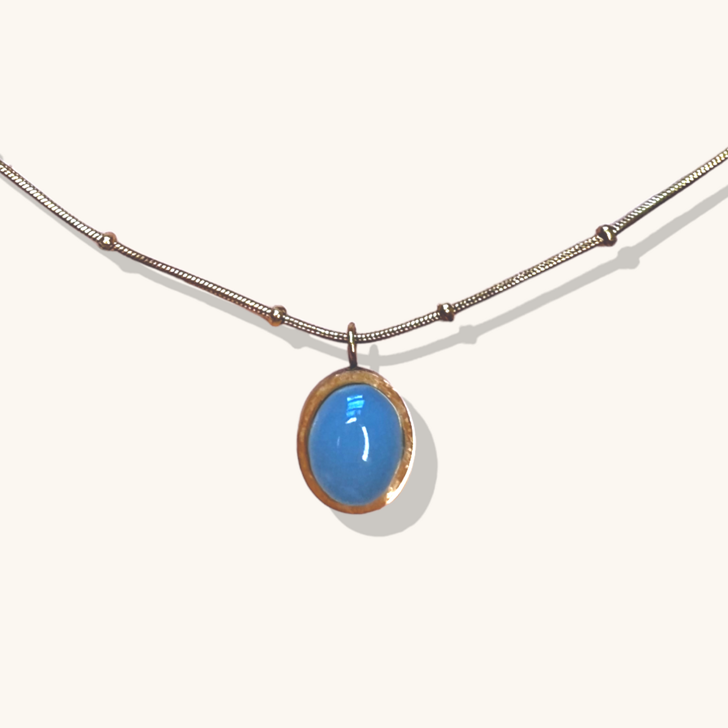 18k Gold Plated Agate Stone Necklace