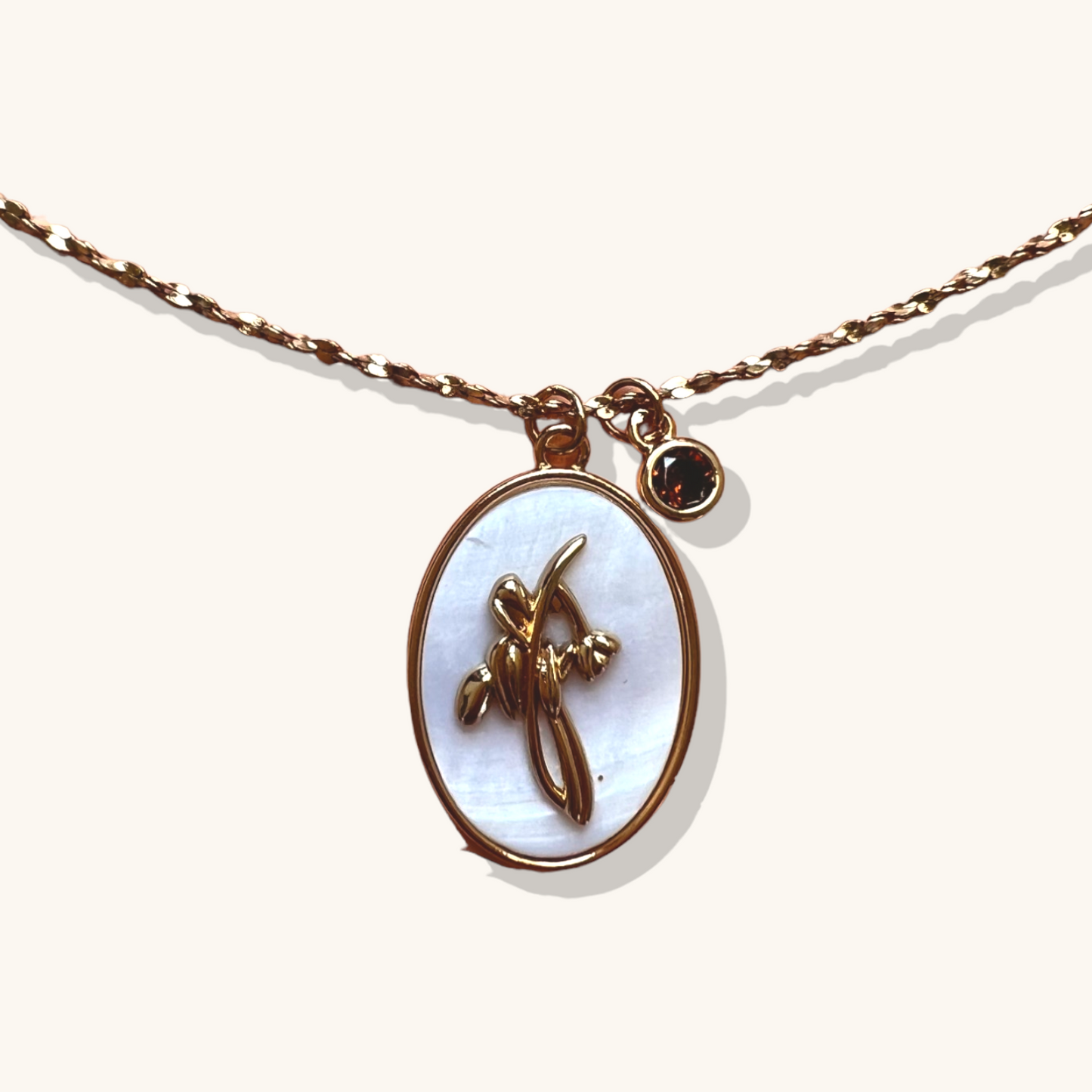 Birthstone Necklace - July WaterLily