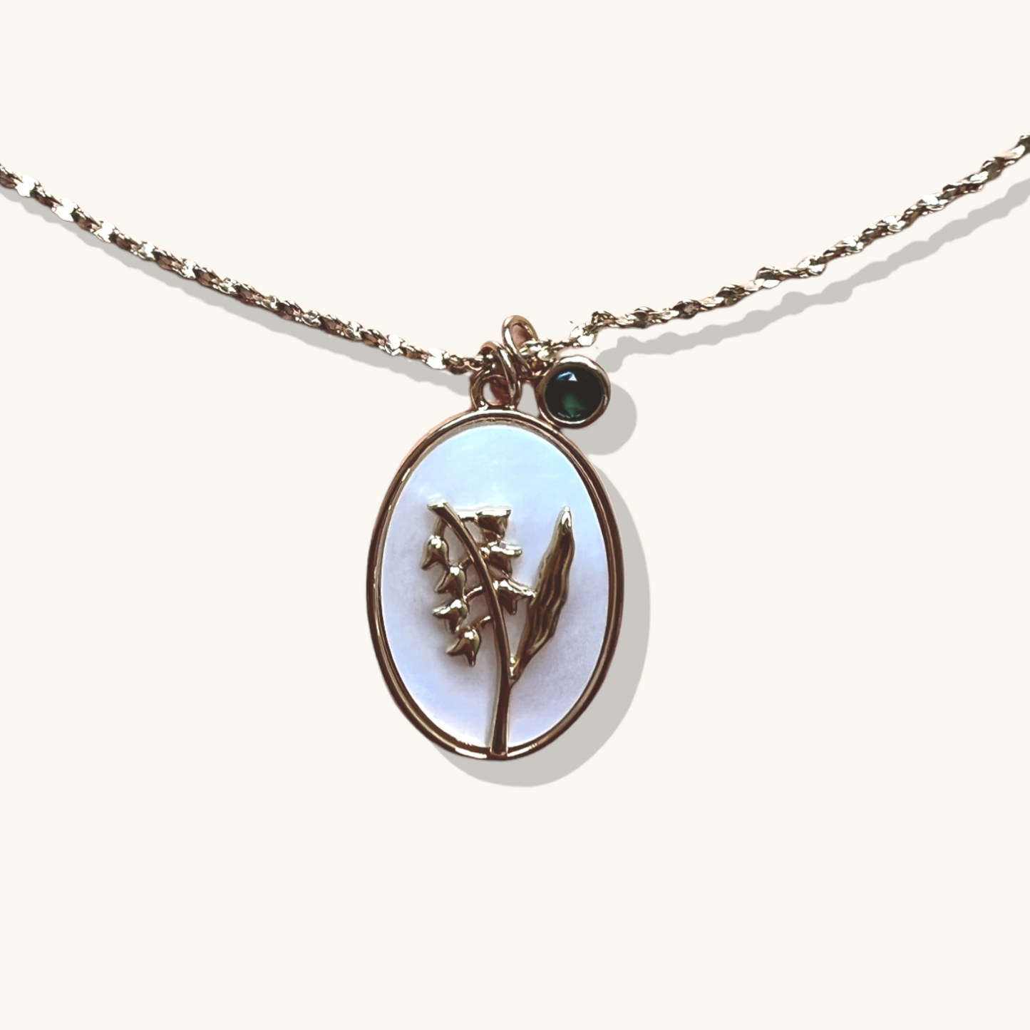 Birth Month Flower Necklace- May Lily