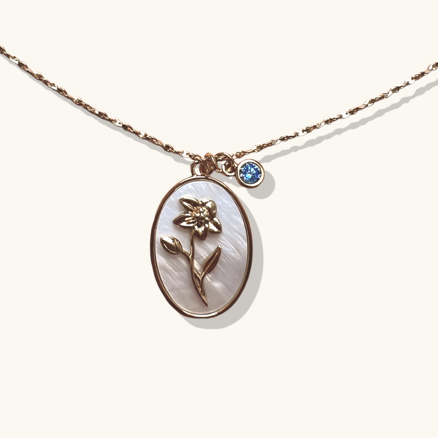 Birth Month Flower Necklace - March Daffodil